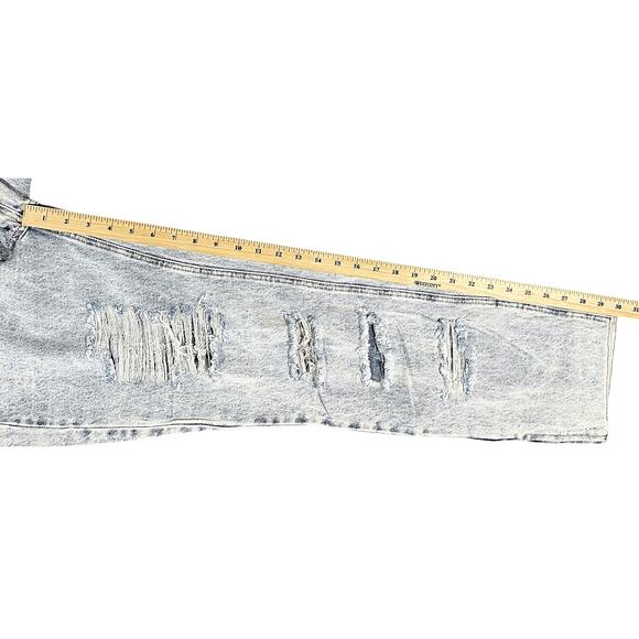 NWT Flamingo Distressed Split Hem Straight Leg Jeans Women's Medium (29x30) - Picture 4 of 7